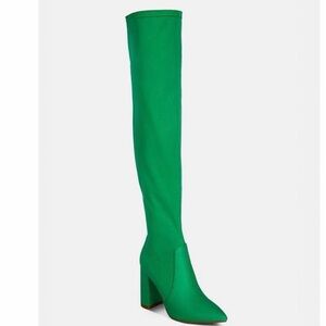 London Rag- Emerald Green Over-the-Knee Block Heel Boots used size 7 women